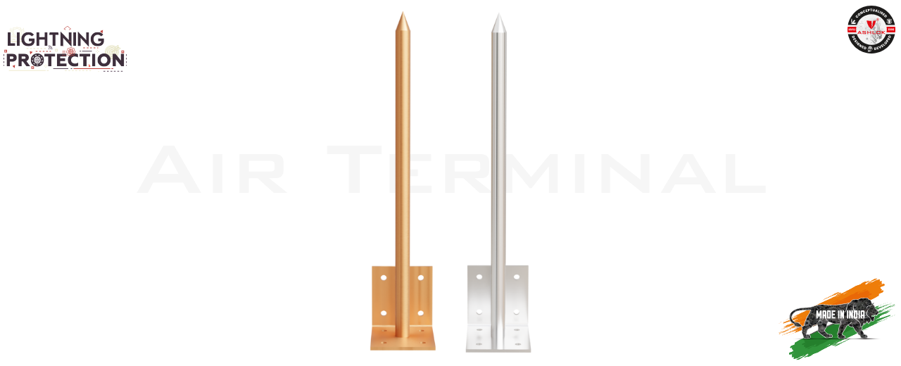 Ashlok Safe Earthing air terminal for efficient lightning dissipation in protection systems