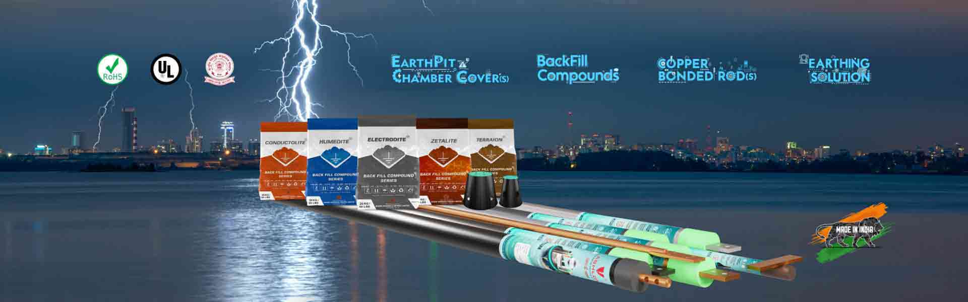 Ashlok Safe Earthing Electrode Limited - Manufacturing Safe Earthing Electrodes, Lightning Arrestors, and BackFill Compounds with Pan India Installation Services.